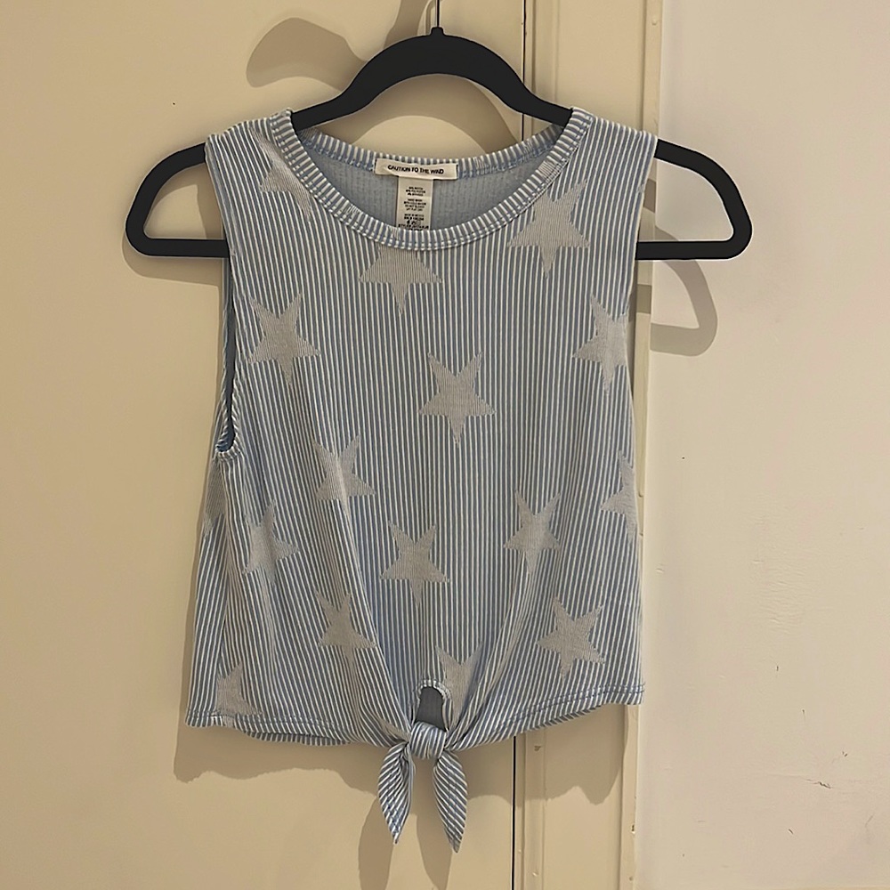 Blue Striped Star Women’s Tank Top